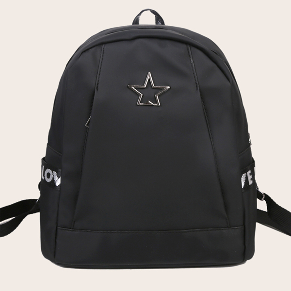 

Metal Star Decor Backpack, Black