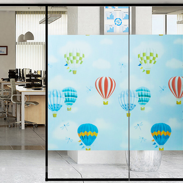 

1pc Hot Air Balloon Print Window Privacy Sticker, Multicolor