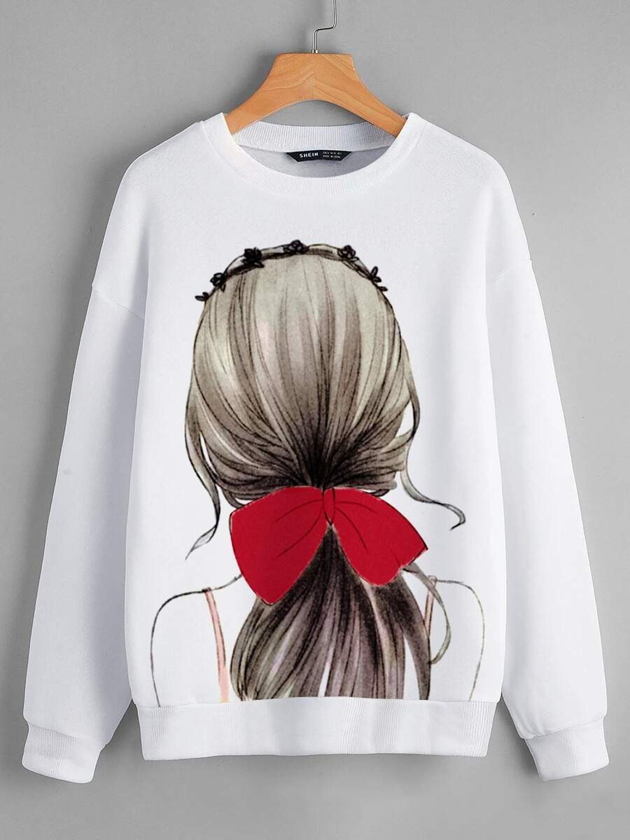 Figur Enkel Sweatshirt - Vitt - Visa 1