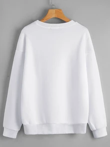 Figur Enkel Sweatshirt - Vitt - Visa 2