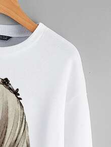 Figur Enkel Sweatshirt - Vitt - Visa 4