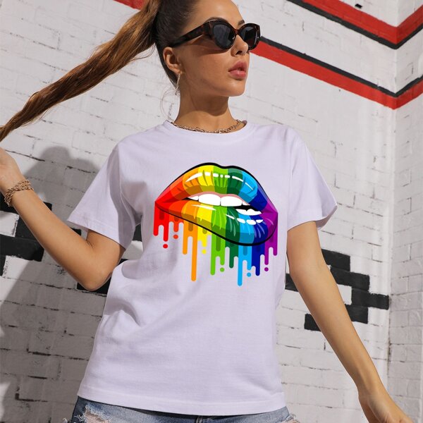 

Figure Graphic Round Neck Tee, White