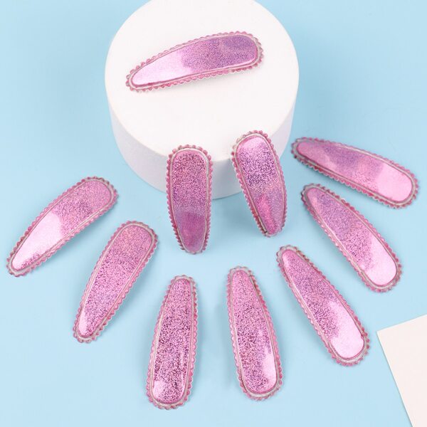 

10pcs Baby Simple Hair Clip, Purple