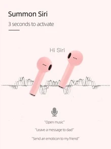 入耳式設計立體聲高保真無線耳機 - 粉色 - 查看 4