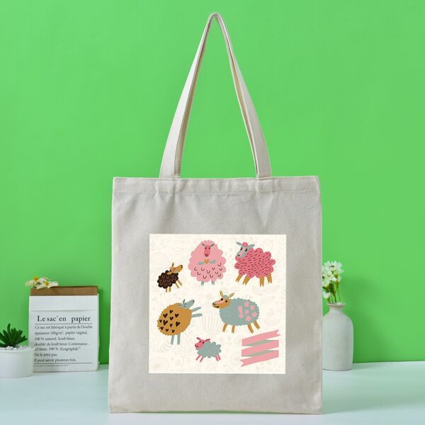 

Cartoon Graphic Shopper Bag, Beige