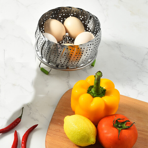 

1pc Stainless Steel Steamer Basket, Silver