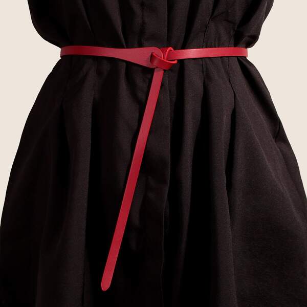 

Solid Skinny Belt, Red