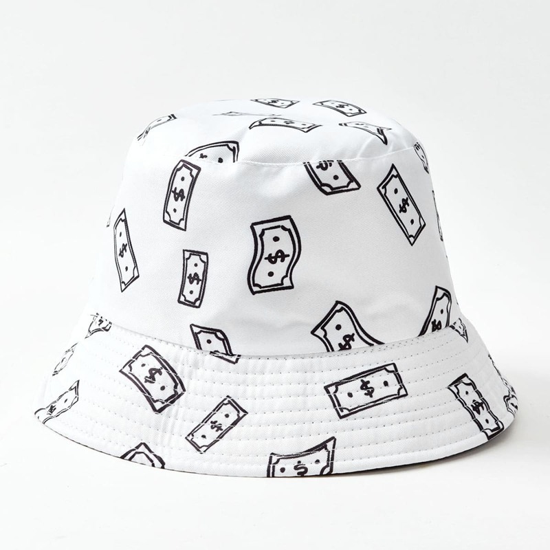 

Guys Graphic Bucket Hat, Black and white