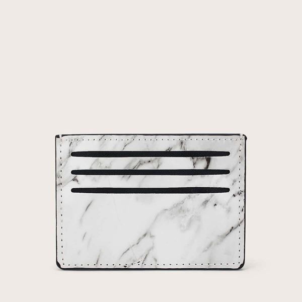 

Marble Print Card Holder, White
