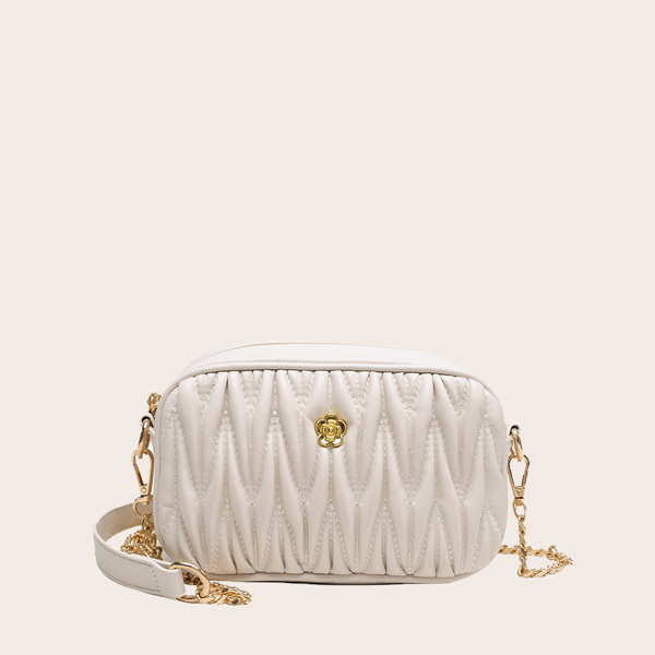 

Stitch Detail Chain Crossbody Bag, Beige