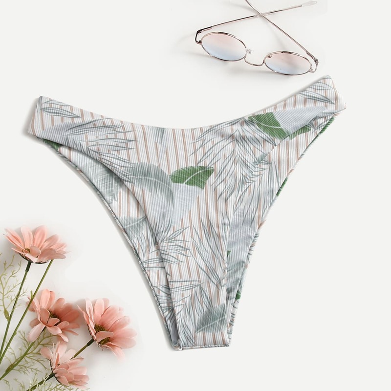 

Leaf Print Bikini Bottom, Multicolor