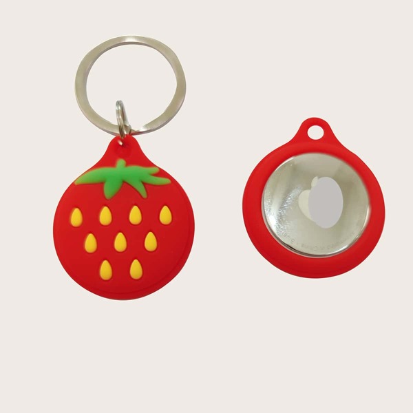 

Strawberry Design Silicone Case For Apple Airtag, Red
