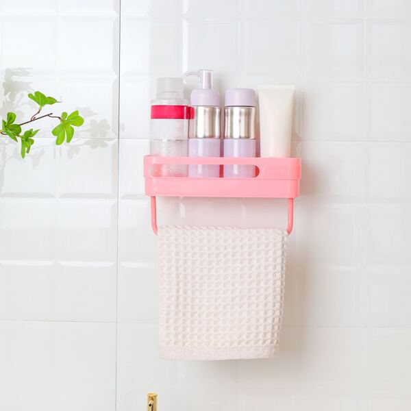 

1pc Multifunction Bathroom Storage Rack, Pink