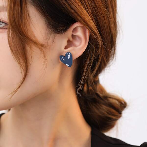 

Heart Design Earrings, Multicolor