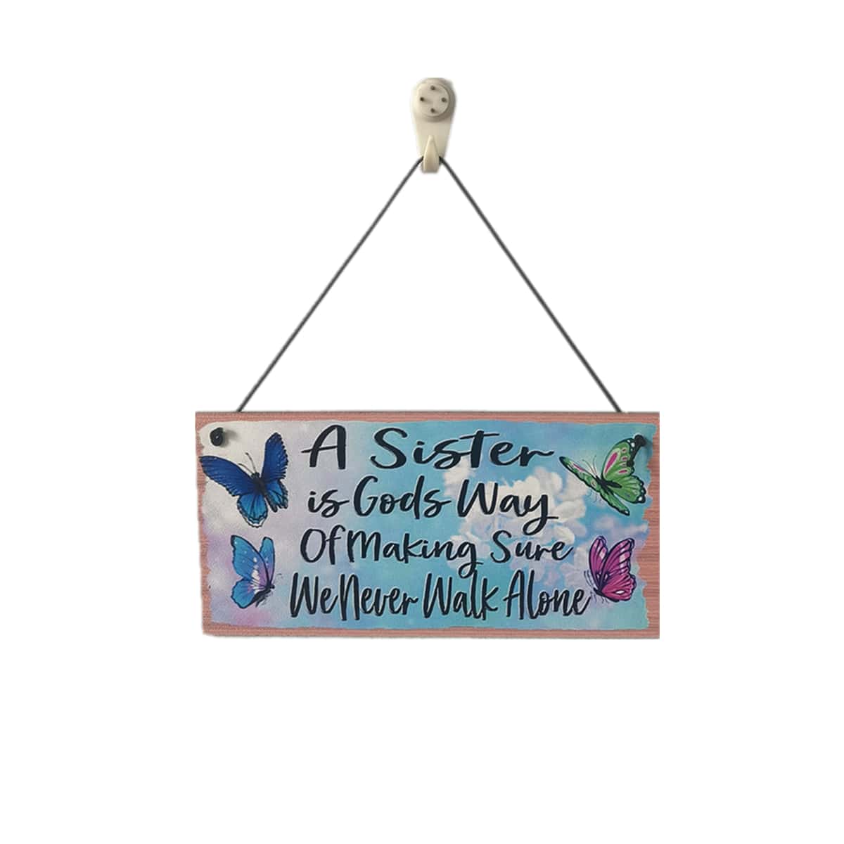 

Slogan Graphic Wooden Wall Hanging, Multicolor