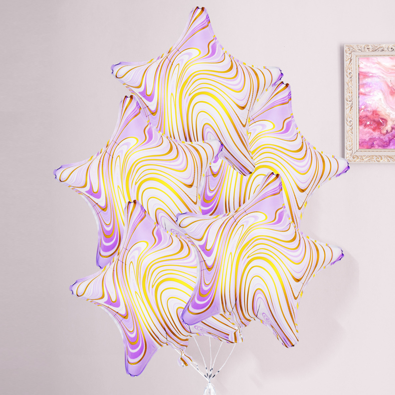 

5pcs Star Balloon & 1pc Stick & 1pc Tape, Multicolor