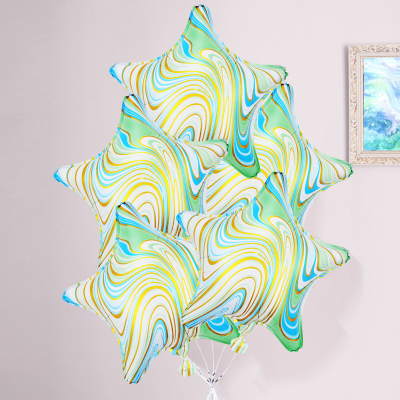 

5pcs Star Balloon & 1pc Stick & 1pc Tape, Multicolor