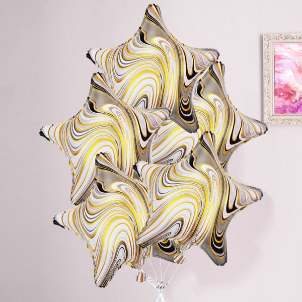 

5pcs Star Balloon & 1pc Stick & 1pc Tape, Multicolor