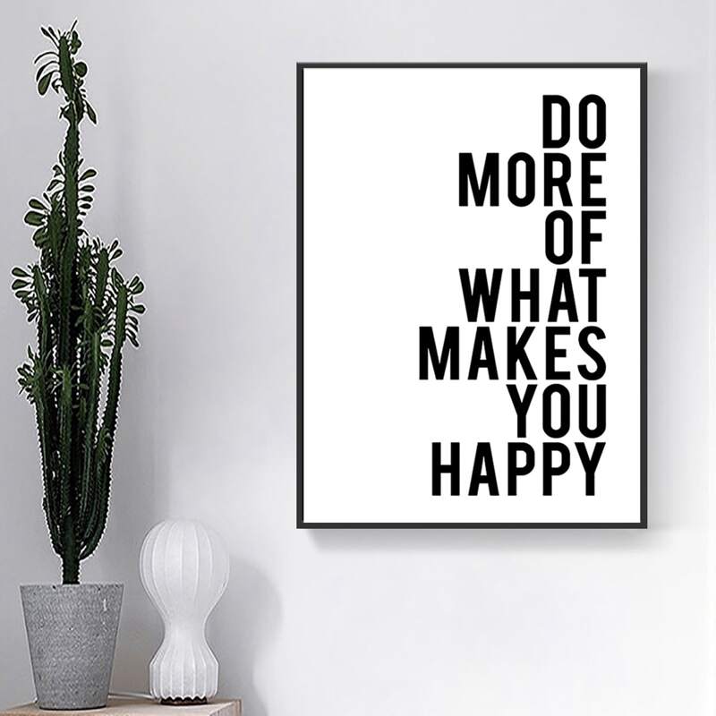 

Slogan Graphic Unframed Painting, Black and white