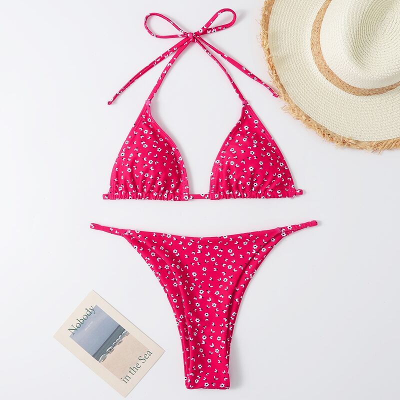

Ditsy Floral Bikini Swimsuit, Hot pink