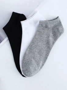 3 pares calcetines de hombres tobilleros unicolor - Multicolor - Ver 3