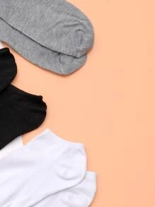 3 pares calcetines de hombres tobilleros unicolor - Multicolor - Ver 4