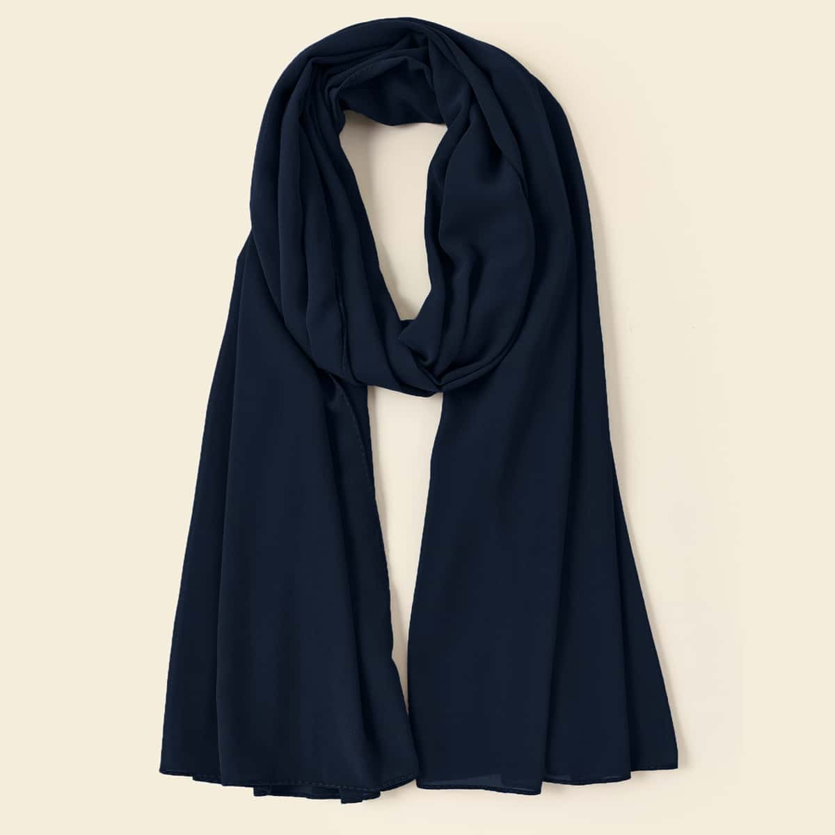 

Plain Chiffon Scarf, Navy blue