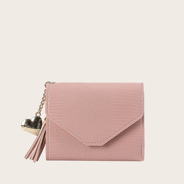 

Tassel Charm Fold Over Purse, Pink
