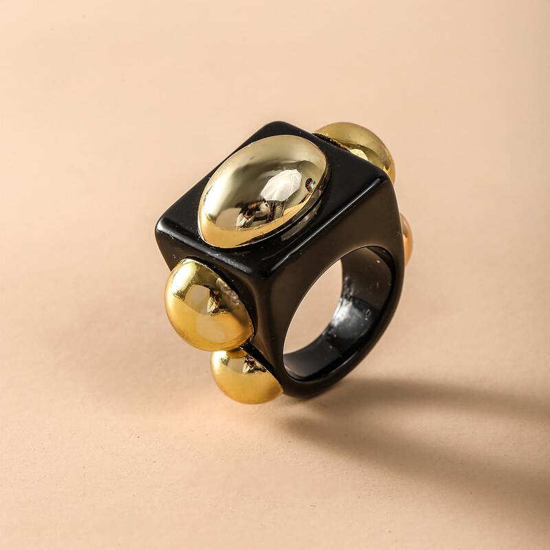 

Geo Design Ring, Black