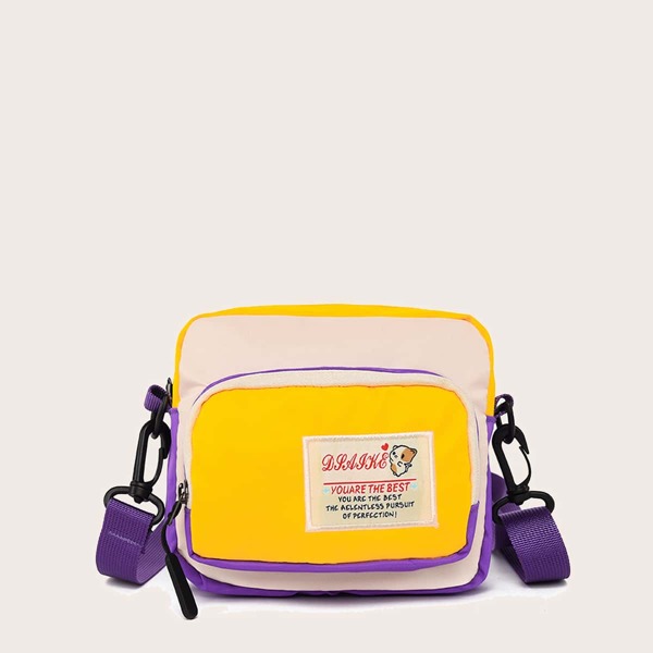 

Color Block Crossbody Bag, Yellow