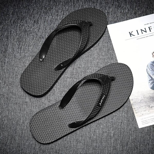 

Men Letter Graphic Flip Flops, Black
