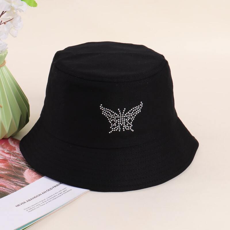 

Butterfly Decor Bucket Hat, Black