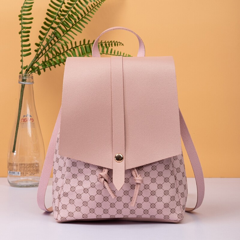

Geo Graphic Flap Backpack, Pink