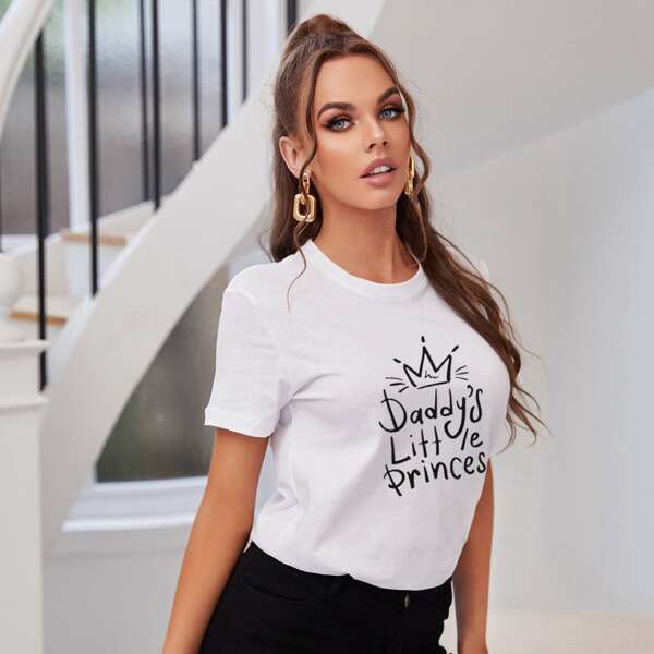 

Letter Graphic Short Sleeve Tee, White