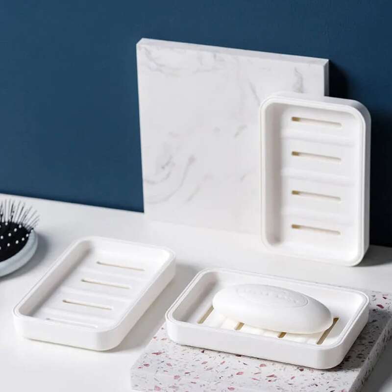 

1pc Solid Double Layer Soap Box, White