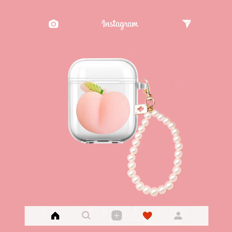 

Peach Decor Airpods Case, Clear