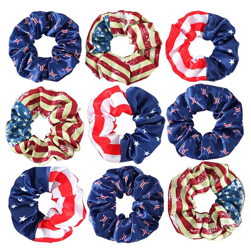 

2pcs Random Flag Graphic Scrunchie, Multicolor