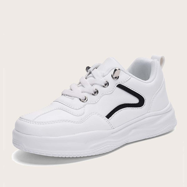 

Girls Minimalist Lace Up Front Sneakers, White