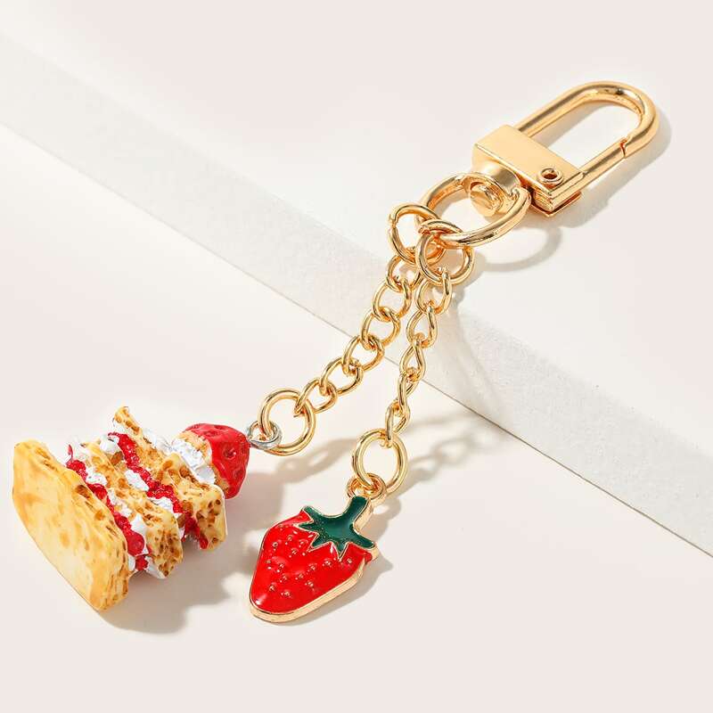 

Strawberry Decor Bag Charm, Red