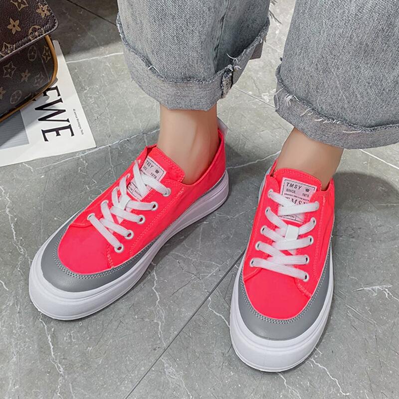 

Lace Up Front Canvas Shoes, Red