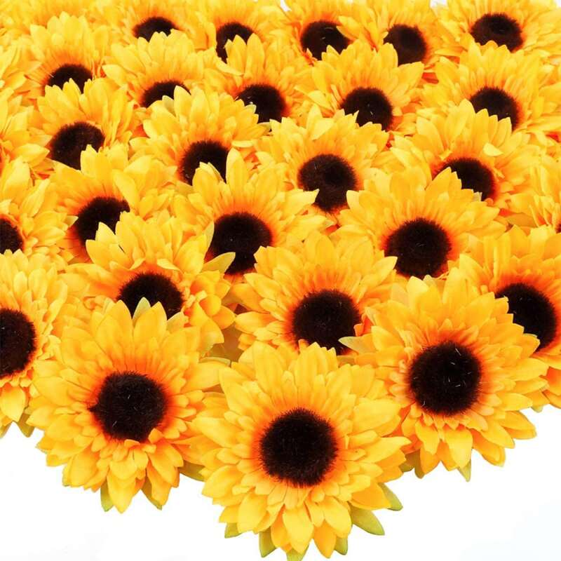 

10pcs Artificial Sunflower, Yellow