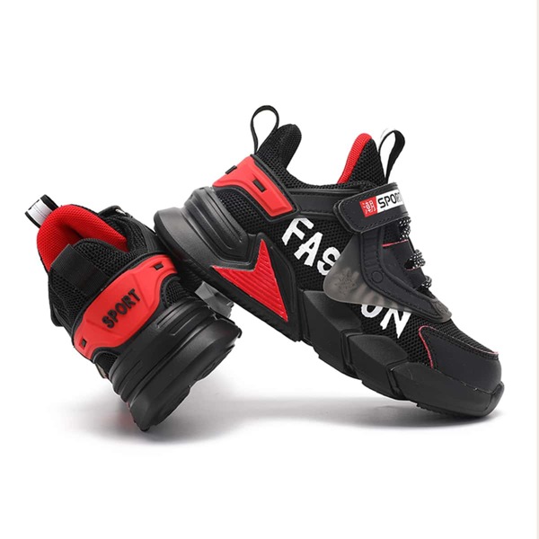 

Boys Letter Graphic Velcro Strap Sports Sandals, Black
