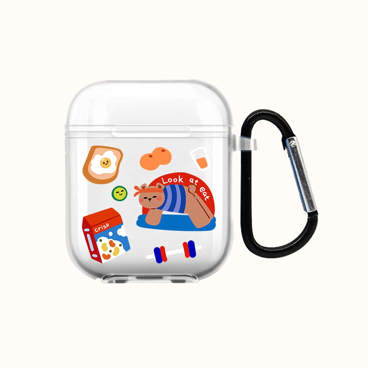 

Cartoon Print Airpods Case, Clear