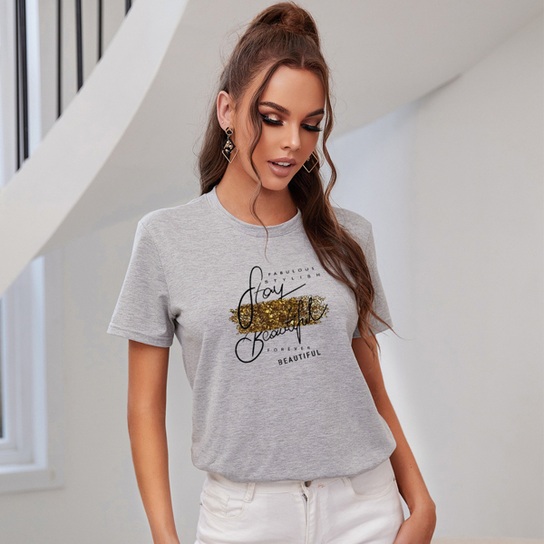 

Letter Graphic Tee, Grey