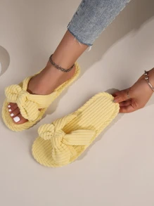 蝴蝶結裝飾臥室拖鞋