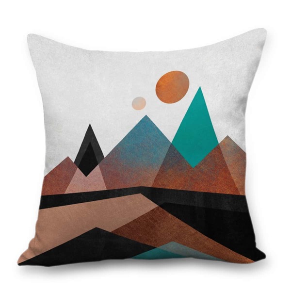 

Abstract Mountain Print Cushion Cover Without Filler, Multicolor