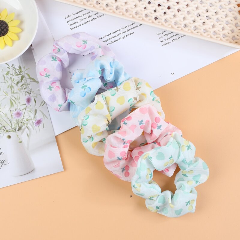 

5pcs Fruit Graphic Scrunchie, Multicolor