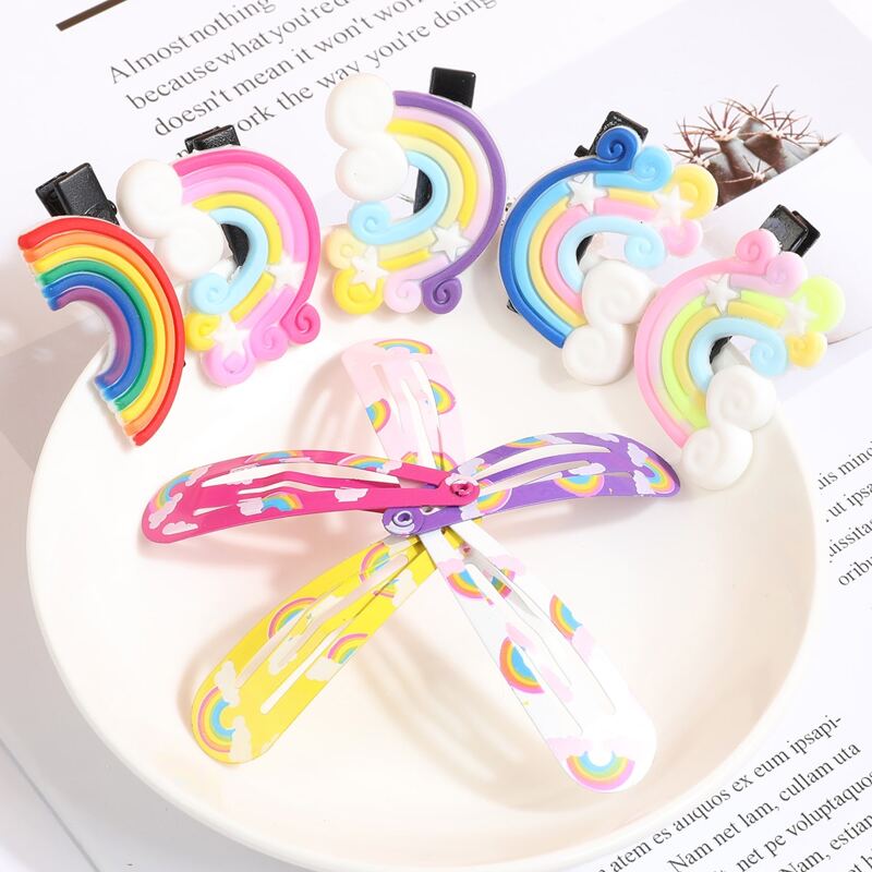 

10pcs Rainbow Hair Clip, Multicolor