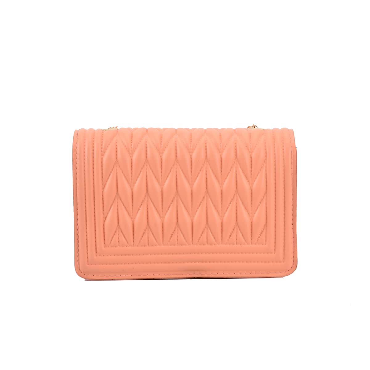 

Quilted Flap Crossbody Bag, Orange