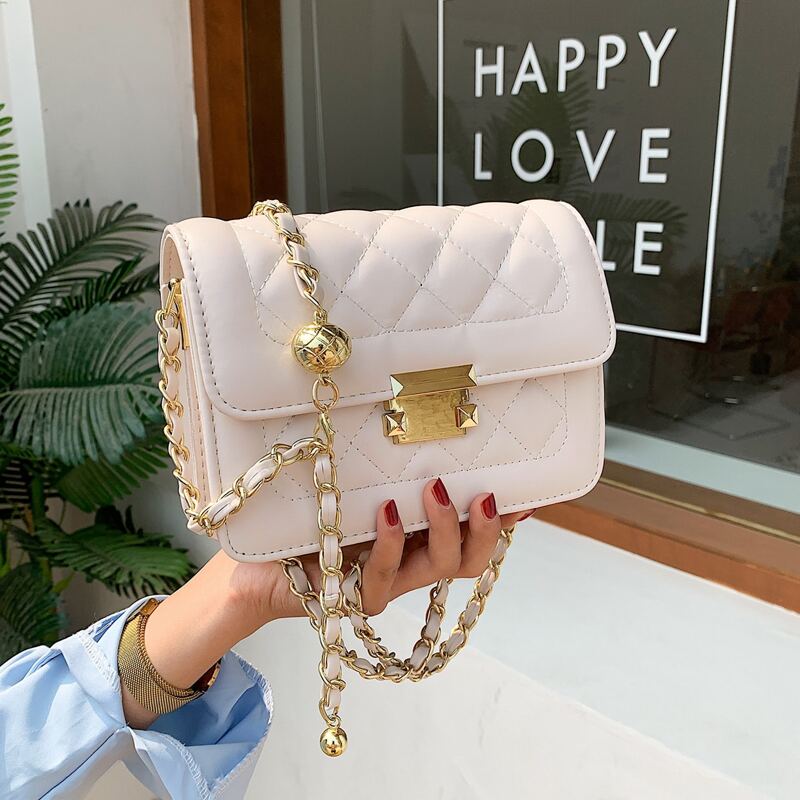 

Quilted Flap Crossbody Bag, White